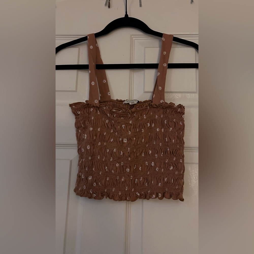 Burnt Orange Flower crop top by American Eagle